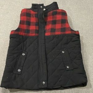 Tommy Bahama Quilted Buffalo Plaid Red and Black Vest